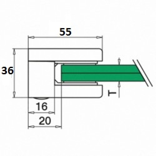 Flat Back Square Glass Clamps-for 8mm glass- Satin Polished-Grade 304 